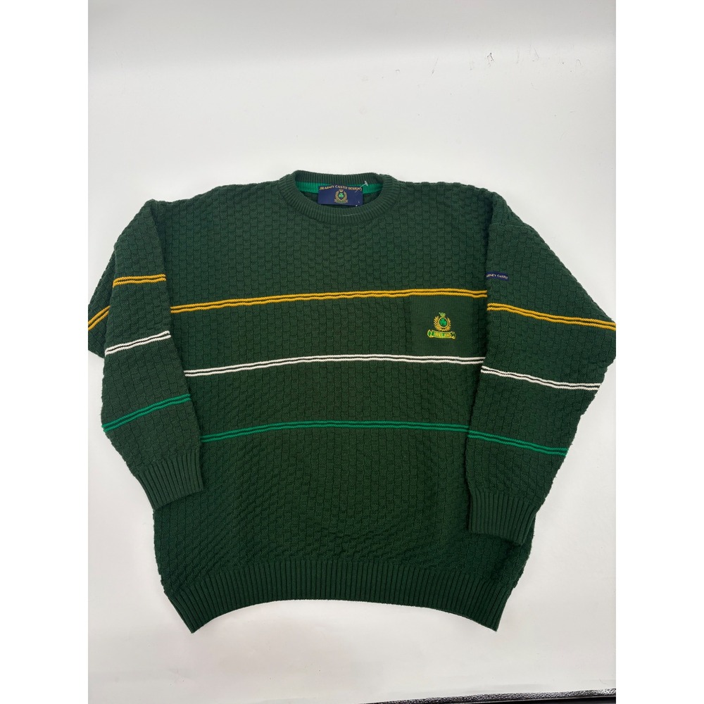 Blarney Castle Designs Ireland Mens Green Knit Sweater Large Made Ireland